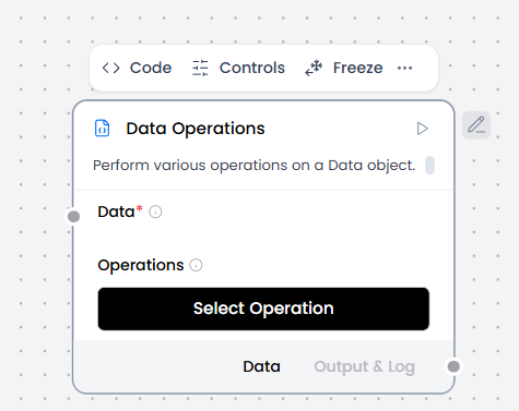 Data Operations component controls