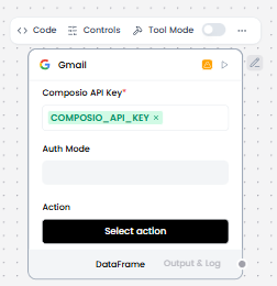 Gmail component controls