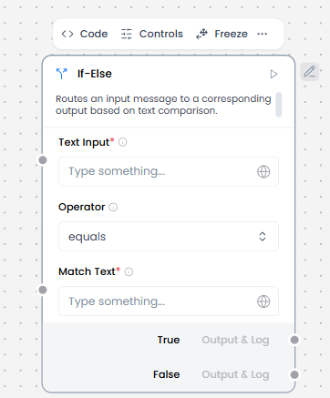 If-Else component controls