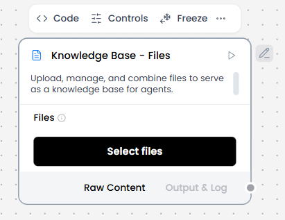Knowledge Base – Files component controls
