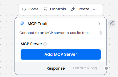 MCP Tools component controls