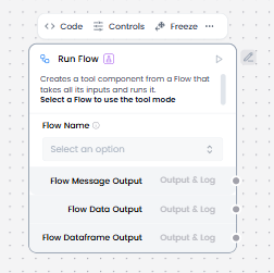 Run Flow component controls